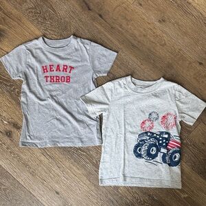 Crewcuts Grey Boys' Graphic Tee Set with Red & Navy Accents